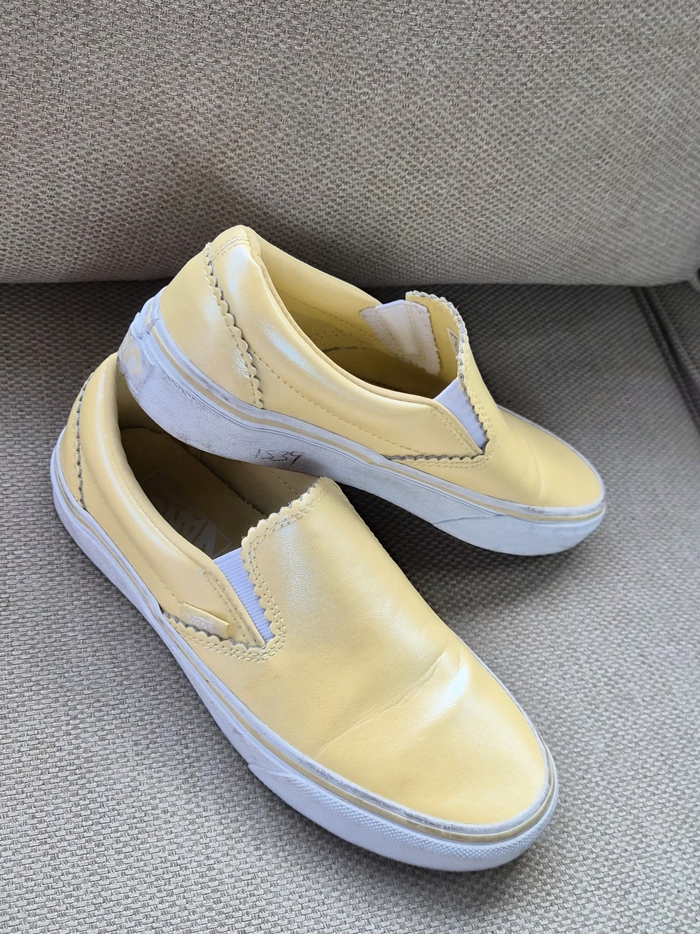Vans Slip-On Sneakers in Pale Yellow